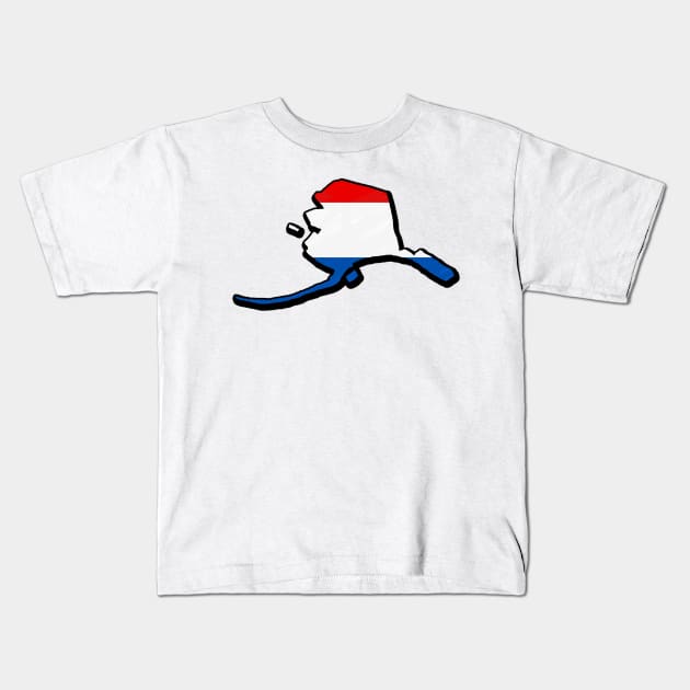 Red, White, and Blue Alaska Outline Kids T-Shirt by Mookle